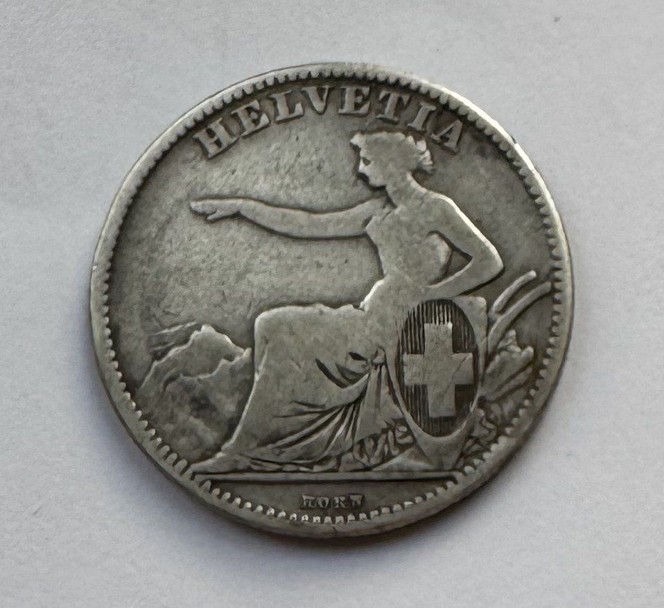 Alle Münzen: 1862 2 Franken Silber – Gebraucht aus Kirchberg SG von Zenhad69 1