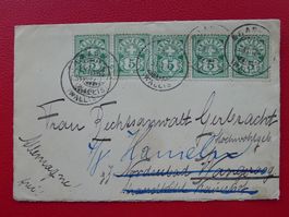 1904: Nr. 65B tolle Frankatur von SAAS FEE (Wallis)