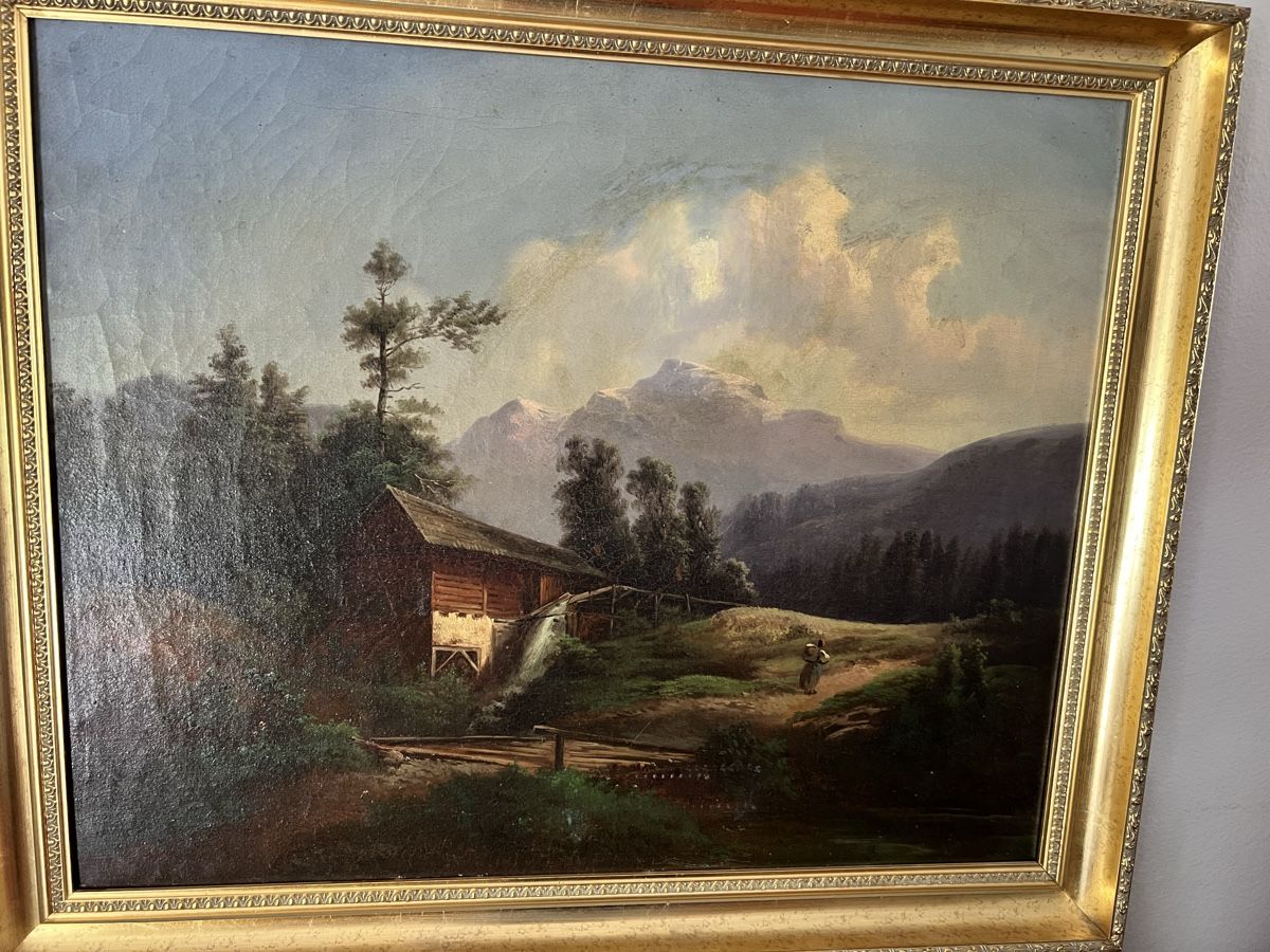 Dipinti: Antiker Ländliche Landschaft Gemälde Monog, GB – Usato da Hombrechtikon venduto da vespa1954 8