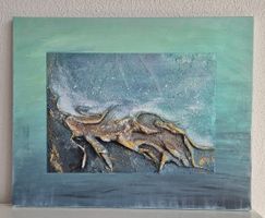 Abstraktes Acrylbild "Sturm auf See"