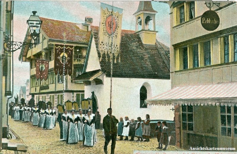 Cartoline postali: Appenzell - Prozession + 1905 – Usato da Emmenbrücke venduto da teestube