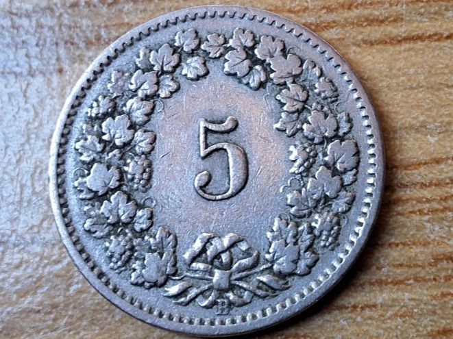 Tutti le monete: 5 Rappen 1895 – Usato da Münchenstein venduto da purbach1 1