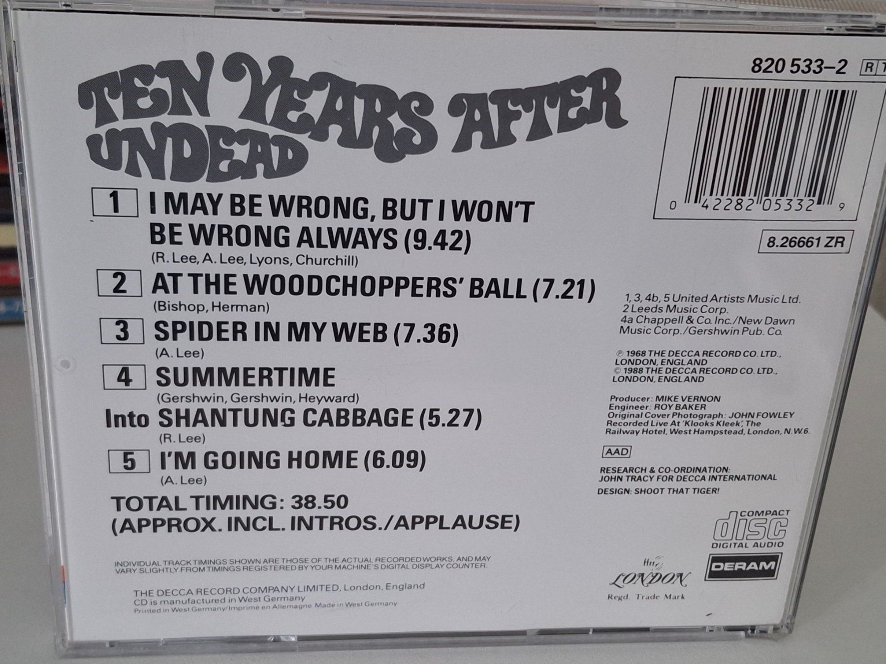 CD: CD Ten Years After - Undead (CD, 1968) - – Usato da Aarberg venduto da Jackup1 1