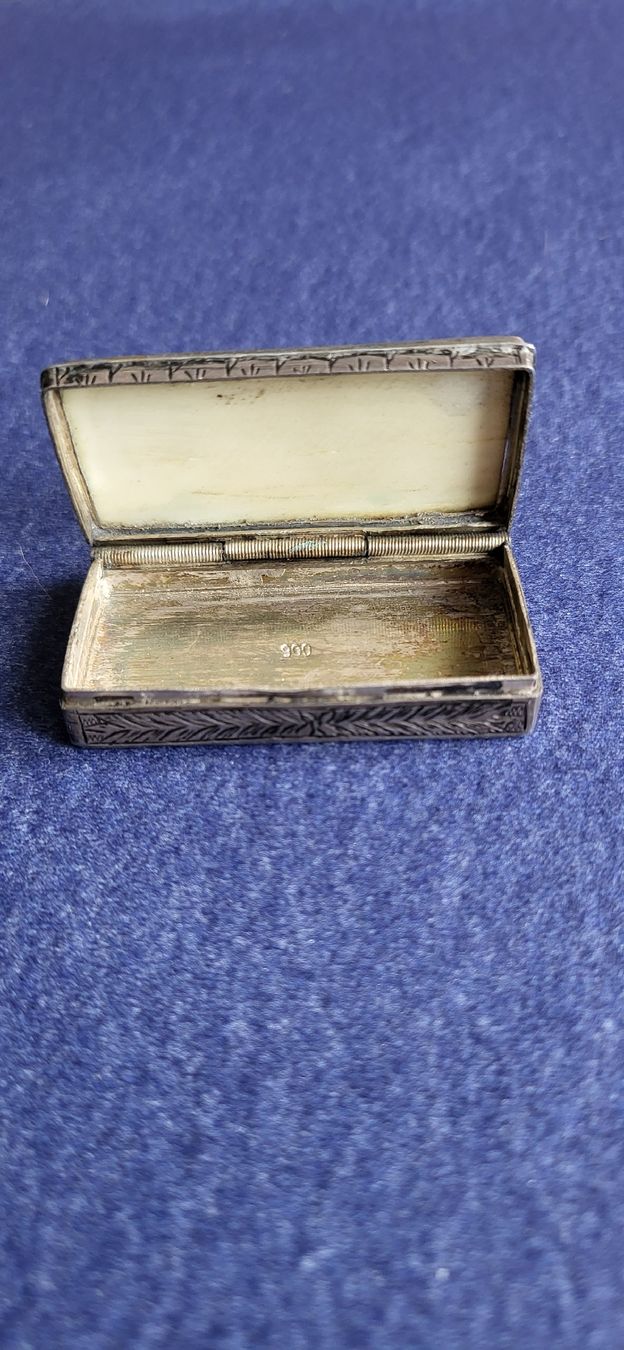 Zuckerdosen: Antike Silberdose 900 mit Emaille-Deckel – handbemalt – Gebraucht aus Brugg AG von Leona90 2