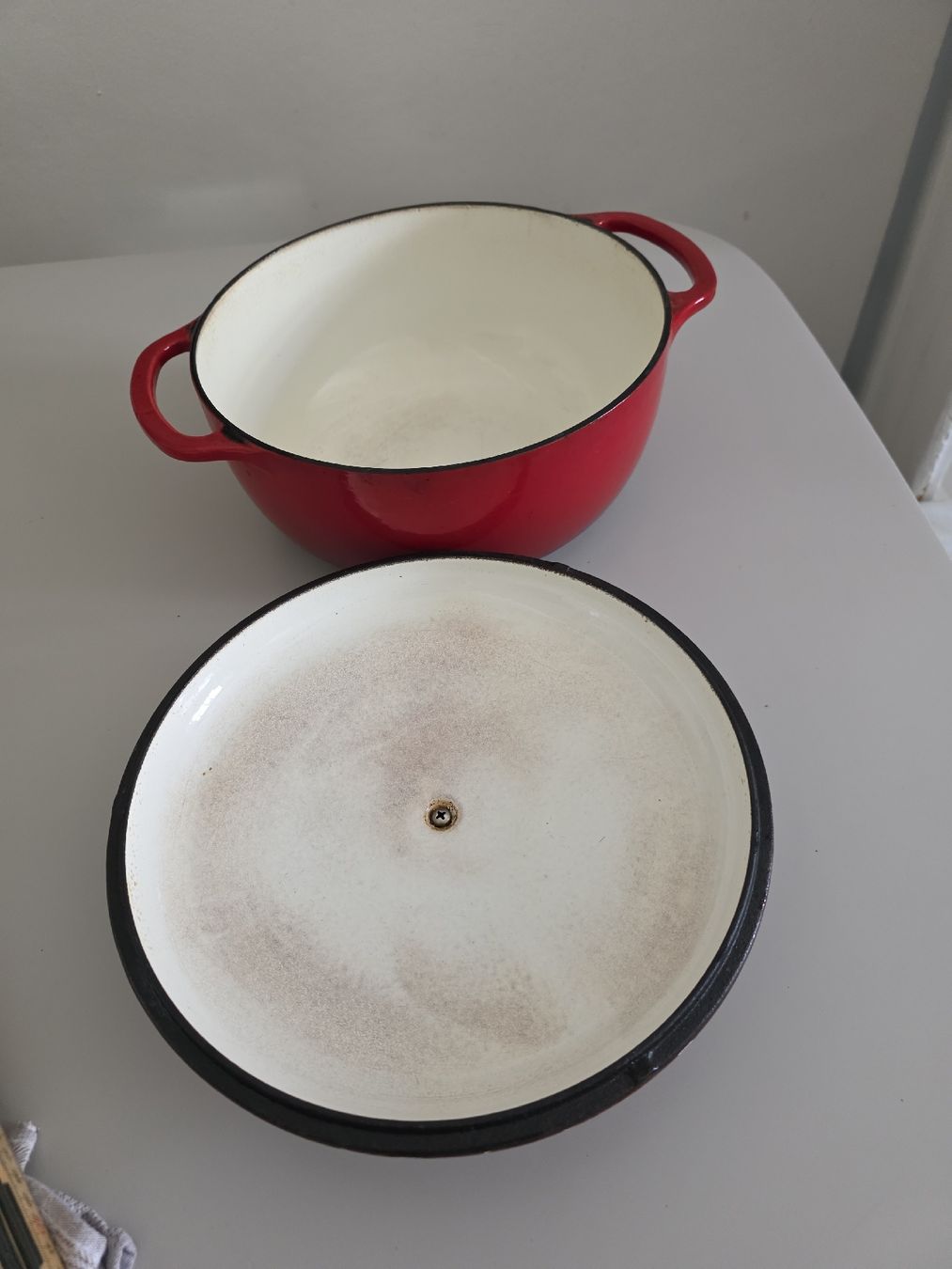 Pyrex Pentole: Roter grosser Pyrex Topf mit Deckel gebraucht – Difettoso da Wigoltingen venduto da Zuckerfee84 5