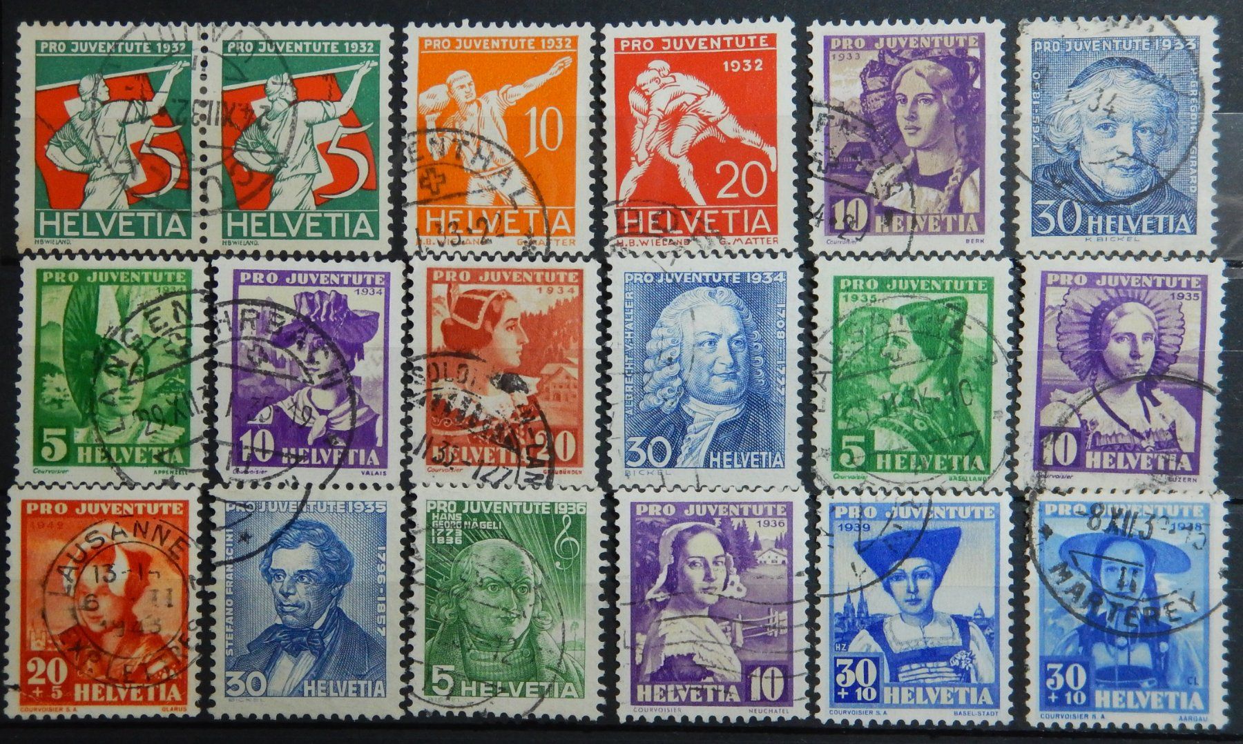 Alle Briefmarken: Pro Juventute Lot Kat. 124 Fr. – Gebraucht aus Zürich von Muehlekauf