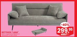 Bettsofa Lana Stoff grau Liegefläche 188x114 cm neu