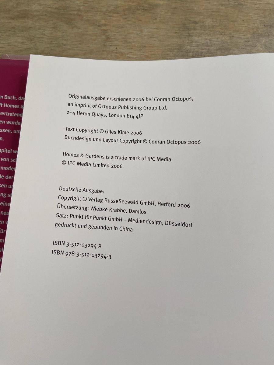 Libri: Homes & Gardens Wohnbuch Ratgeber Stil und Design – Nuovo (secondo la descrizione) da Luzern venduto da waterfront1 2