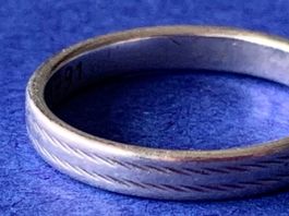 Silberring doppel schraffur 53