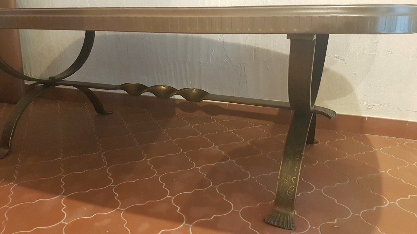 Tables: Robuster, bronzefarbener, rechteckiger Couchtisch – D'occasion à Kilchberg ZH par Blade04 3