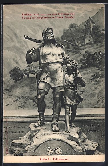 Ansichtskarten: AK Altdorf, Telldenkmal – Gebraucht aus Berlin von bartko-reher