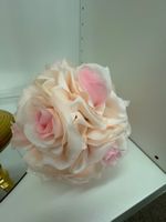 Dekorativer Rosenball rosa & cremefarben