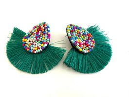 Boho Ohrstecker Smaragdgrün Multicolor  SOMMER VIBES 💚