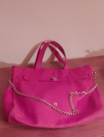 Damentasche Navyboot rot mit Kette gebraucht
