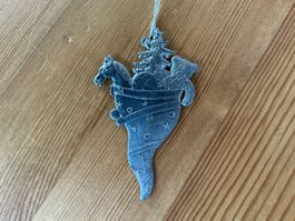 Weihnachts Anhänger Christbaumschmuck  ZINN  Pferd Bär Tanne