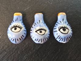 3x 3cm Keramik Flasche Zwischen Olive Kette Basteln Perlen