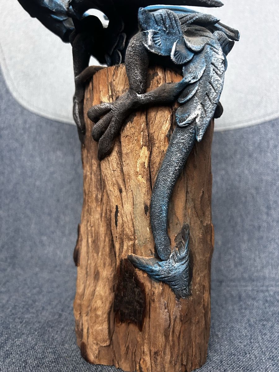 Sculture & Statue: Figurine dragon sur bois bleu argenté – Usato da Cugy FR venduto da luc_7q2j