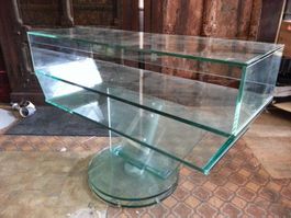 Hifi-Rack/TV drehbares Glasmöbel runder Standfuss