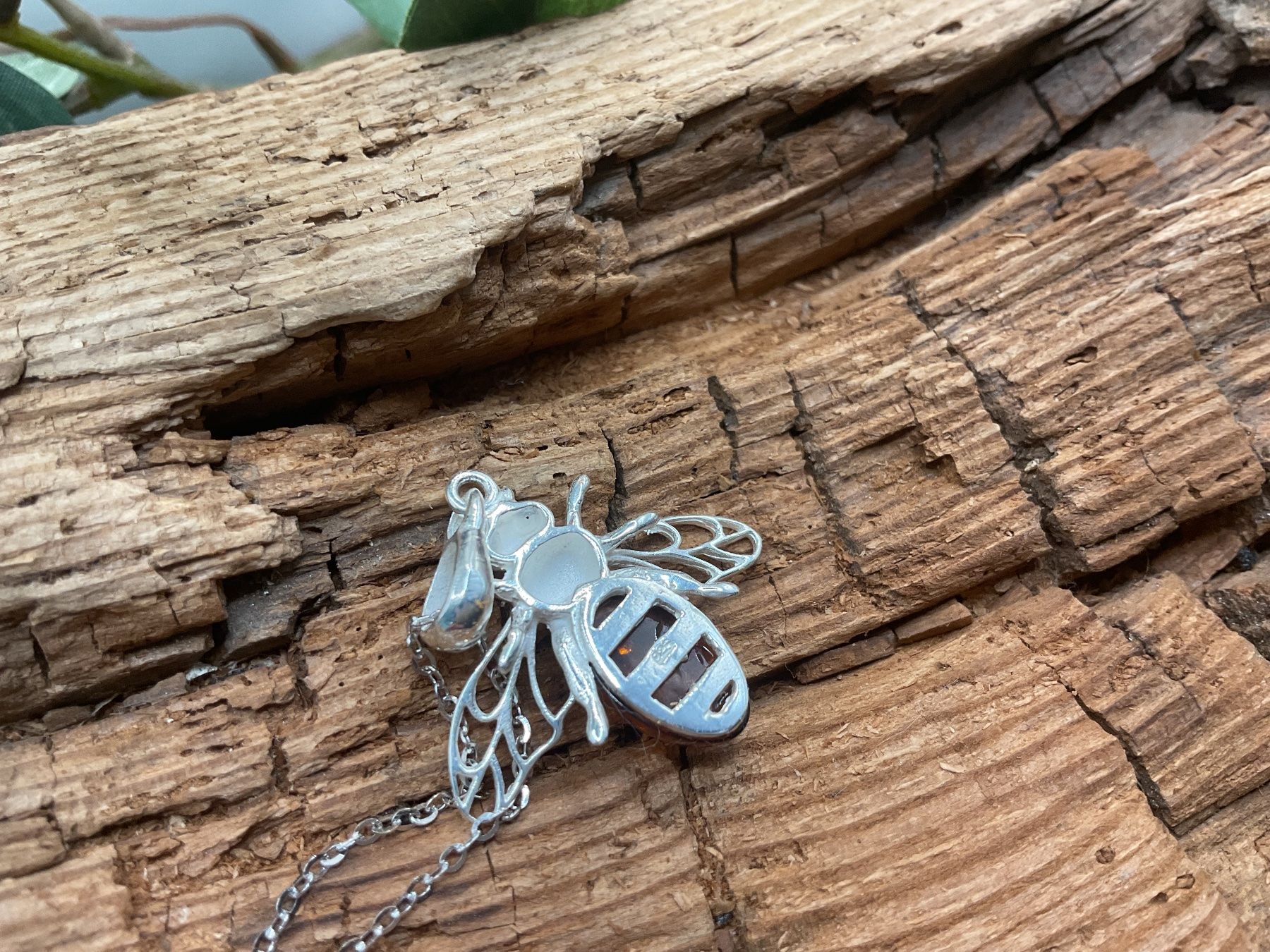 Ketten: Collier Sterlingsilber mit Bienenanhänger m. Bernstein – Neu (gemäss Beschreibung) aus luzern von Alpendorf1 4