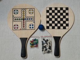 Set de raquettes de plage en bois/jeux de plateau Bayer