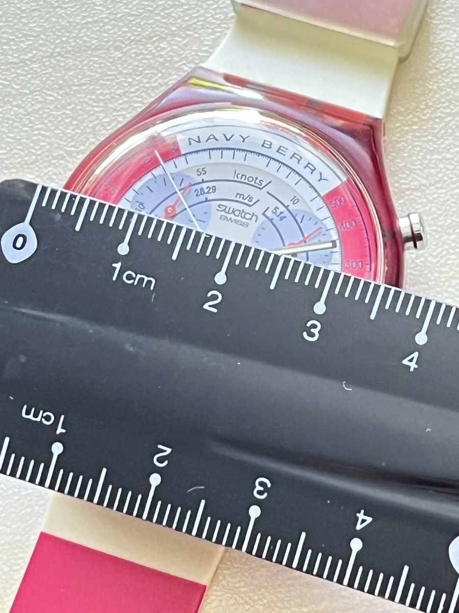 Swatch Orologi: Swatch Navy Berry Uhr mit Chronograph rotes Gehäuse  – Usato da Grenchen venduto da chththl 4