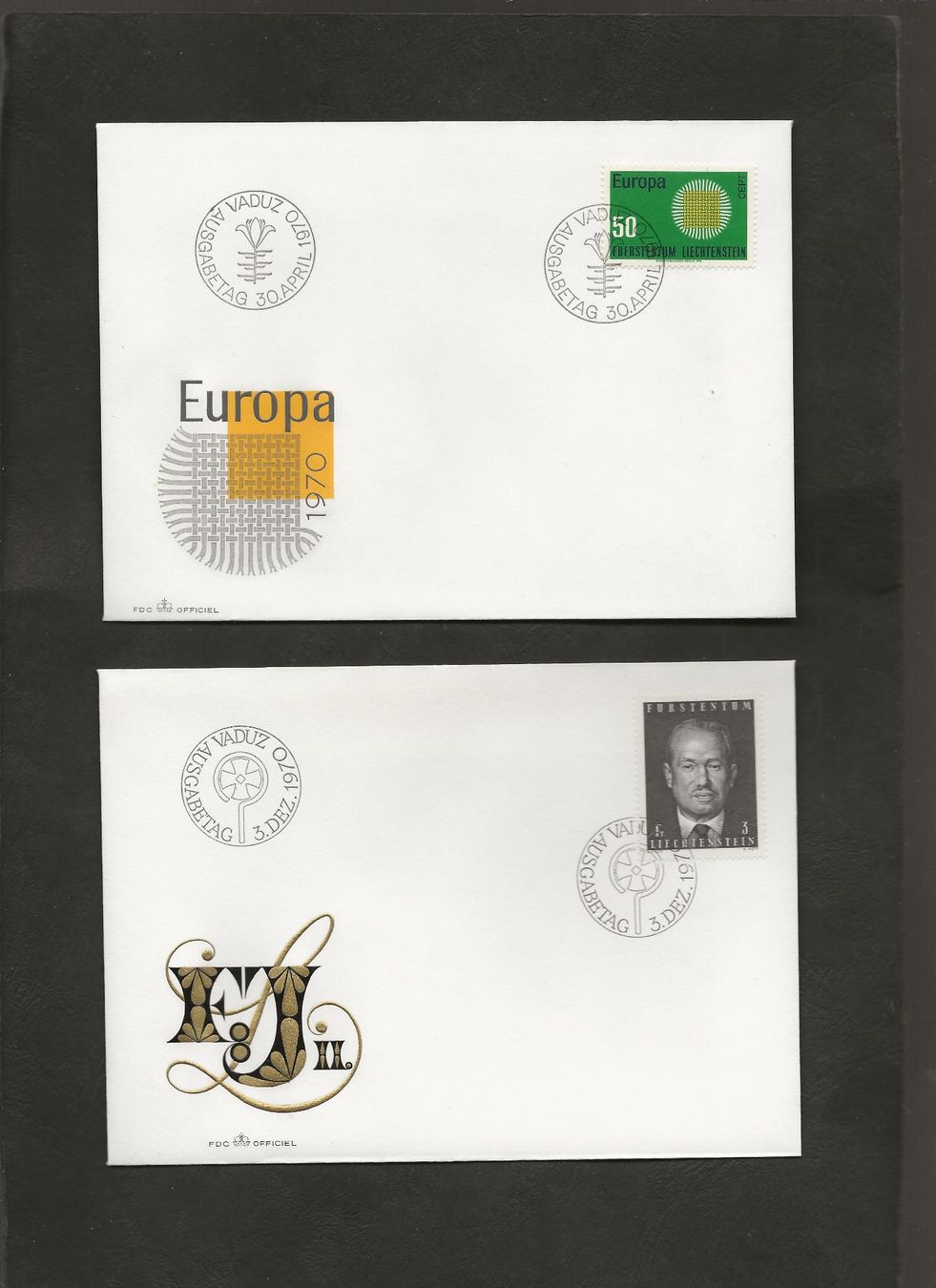 Tutti i francobolli: 16 FDC Liechtenstein 1970 bis 1972 – Usato da Au ZH venduto da xelagreb01 1
