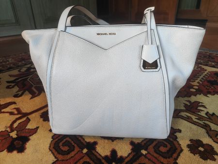 👜 Michael Kors Whitney Large, grand sac cabas en cuir blanc
