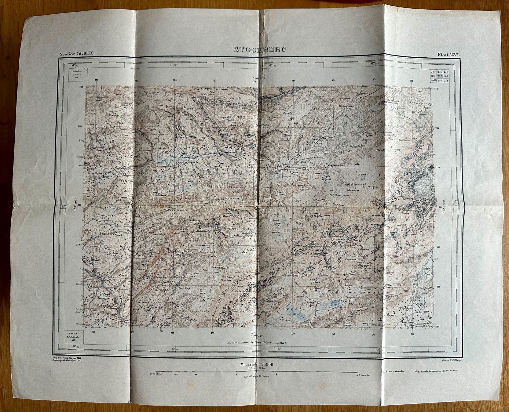 Landkarten & Atlanten: Siegfriedatlas Blatt 237: Stockberg. 1930 – Gebraucht aus Zürich von allp