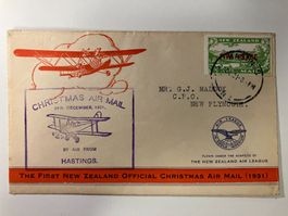 Neuseeland 1931, Weihnachts-Sonderflug, Hastings-Plymouth