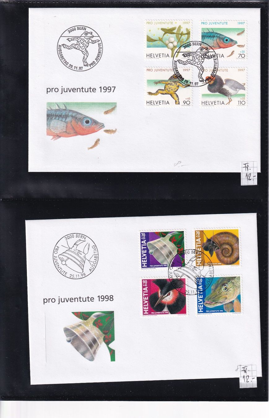 Alle Briefmarken: Sammlung FDC Pro Juventute 1954-2001 SBK 570.- – Gebraucht aus Rossa von becky05 6