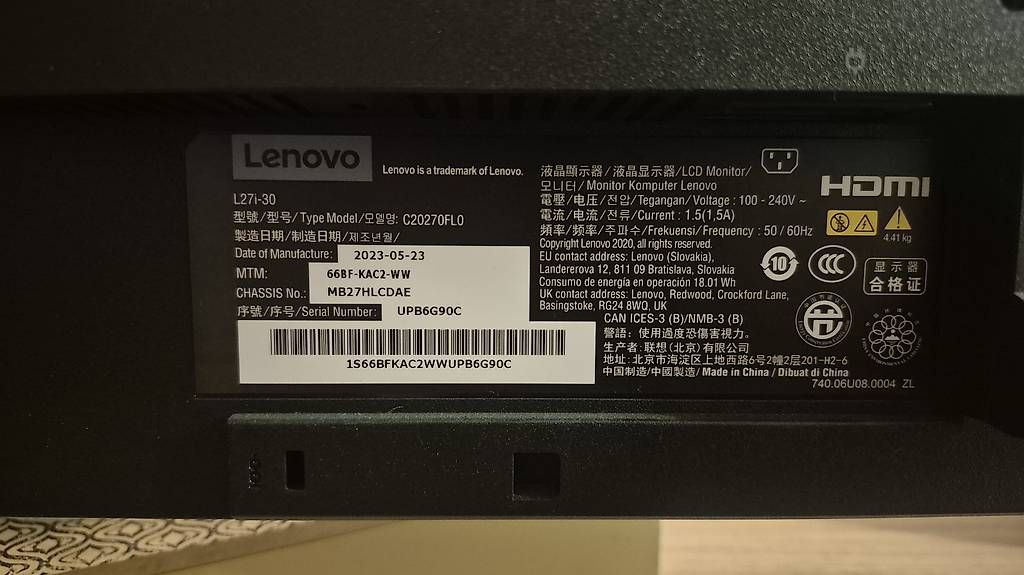 Lenovo Monitore: Ecran Lenovo L27 i30 – Gebraucht aus Tavannes von set_kf2c 2
