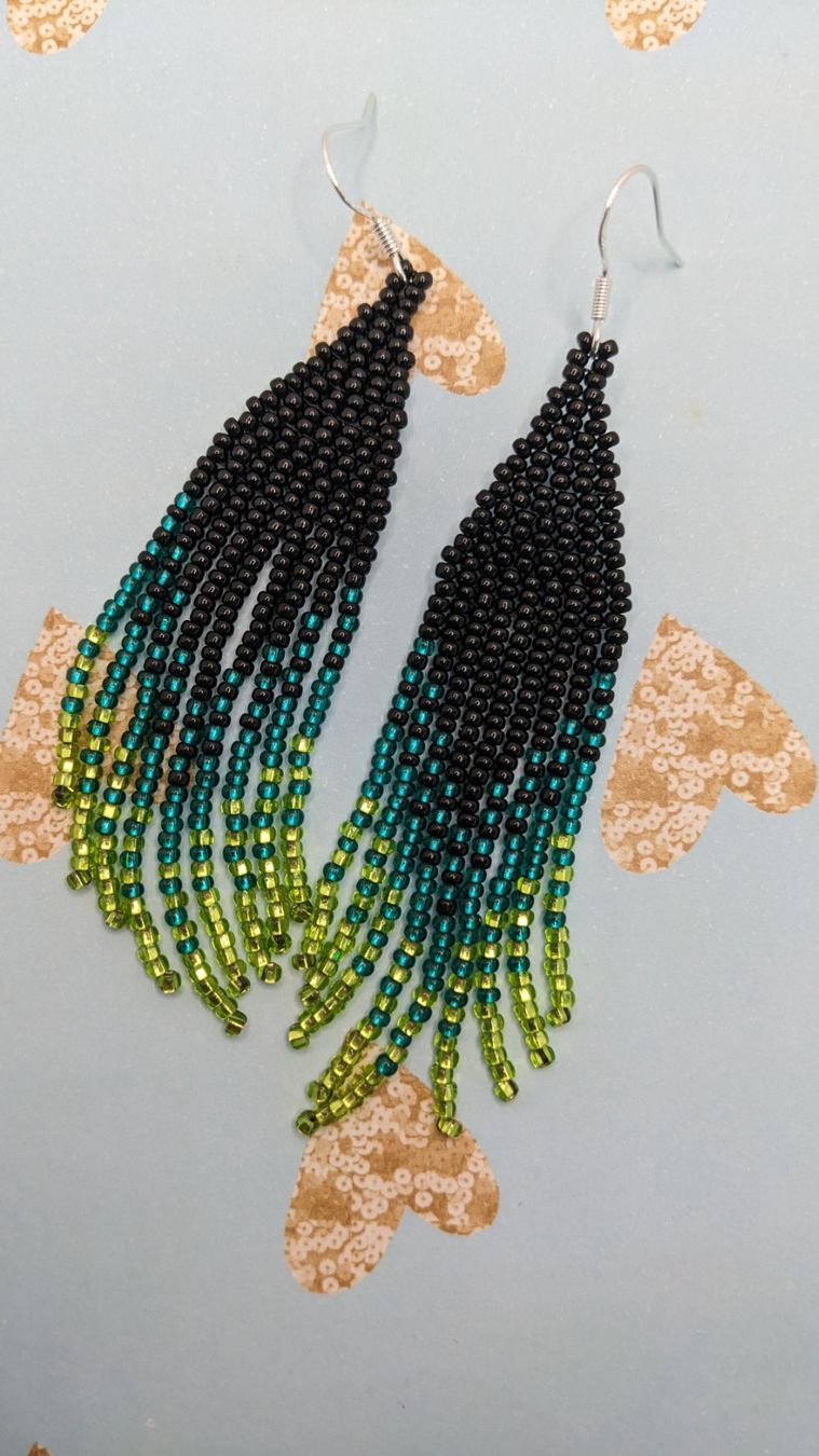 Orecchini pendenti & Orecchini a lobo: Fringe Earrings Green/Fransen Ohrringe grün – Nuovo (secondo la descrizione) da Zürich venduto da ChicElegance_Jewelry 4