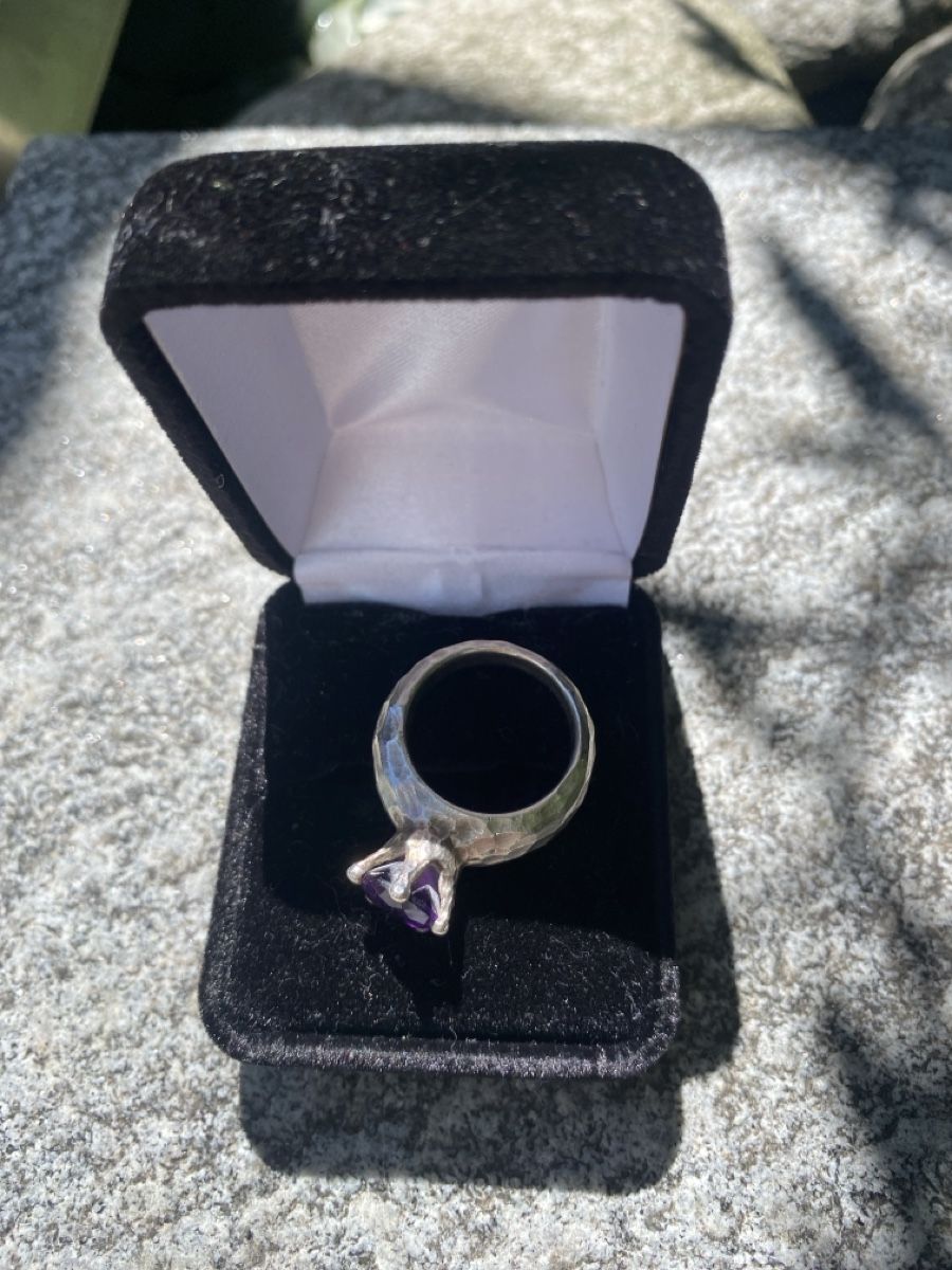 Anelli: Silberring mit Amethyst Edelstein Traumring – Usato da Zug venduto da GreenwichVillage 1