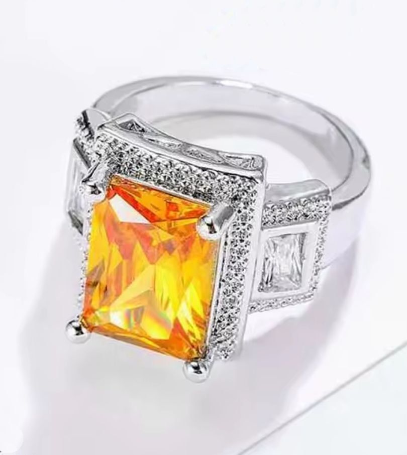 Anelli: Schicker Ring mit Gelb Zirkonia, Gr.10 – Nuovo (secondo la descrizione) da Grenchen venduto da dar_6d52