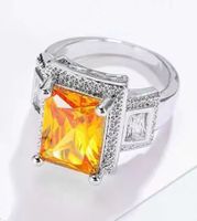 Schicker Ring mit Gelb Zirkonia, Gr.10