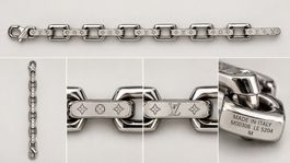 Original Louis Vuitton Armband Monogram Silber – Grösse M