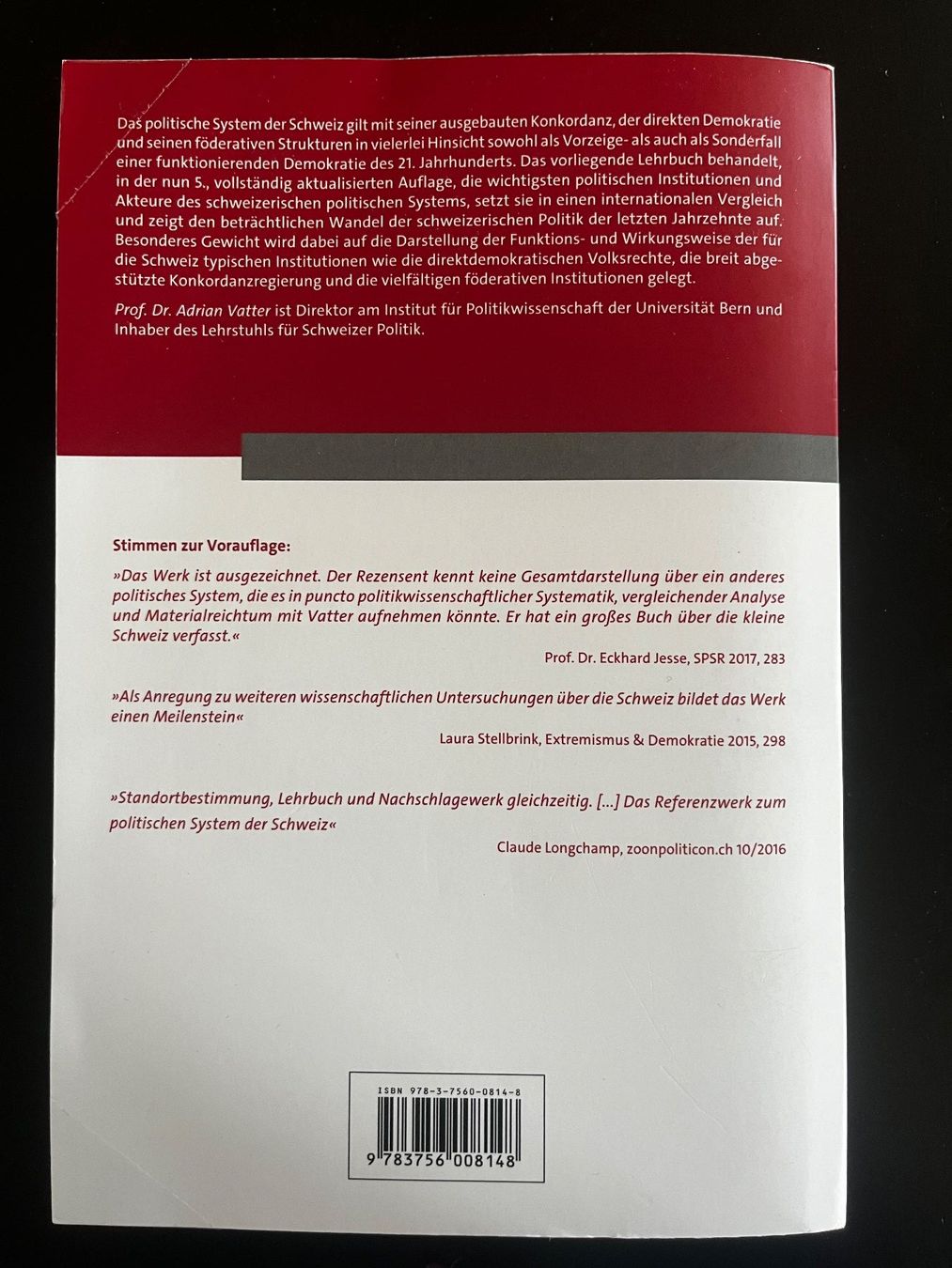 Libri: Das politische System der Schweiz von Adrian Vatter – Usato da Selzach venduto da diana_127 1