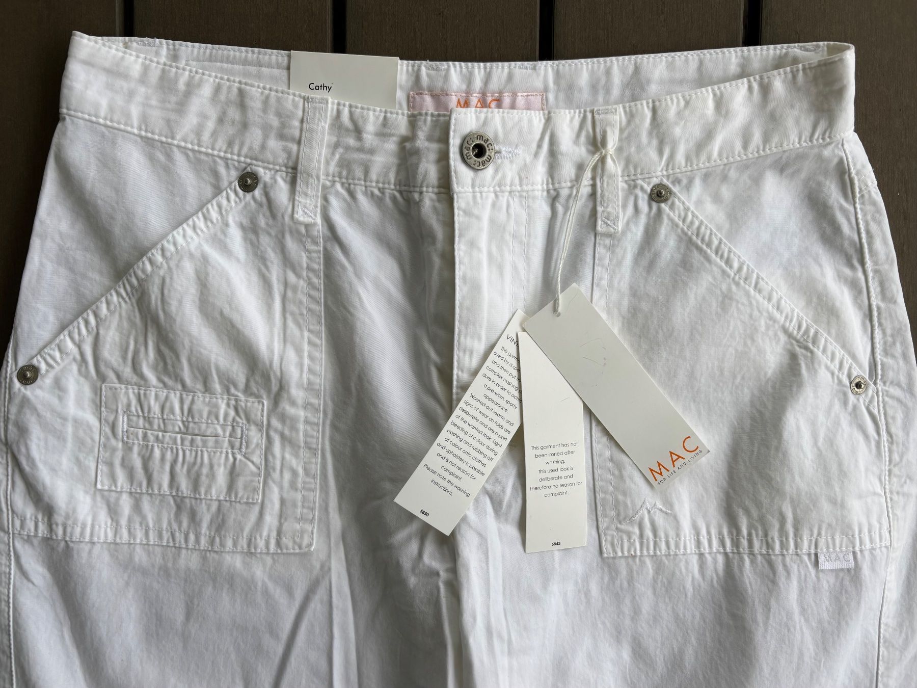 Pantaloni: MAC Cathy 7/8 Baumwollhose white zip, Gr. 34 – Nuovo e nell'imballaggio originale da Ebnat-Kappel venduto da Molton 2
