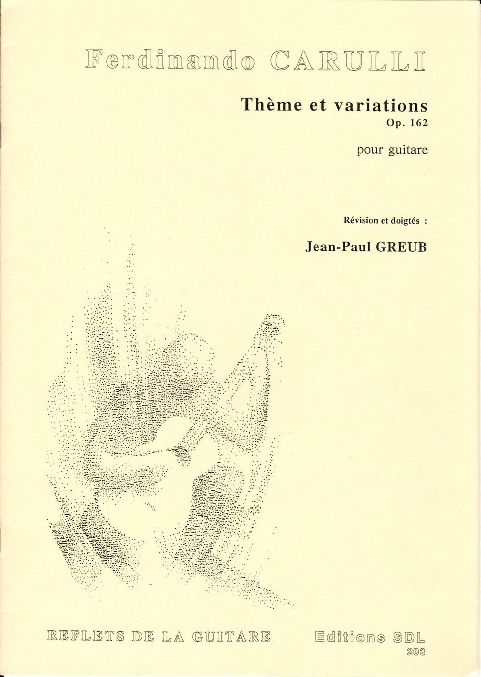Libri: THEME ET VARIATIONS op. 162 - Ferdinando Carulli – Nuovo (secondo la descrizione) da St-Blaise venduto da partita-ch