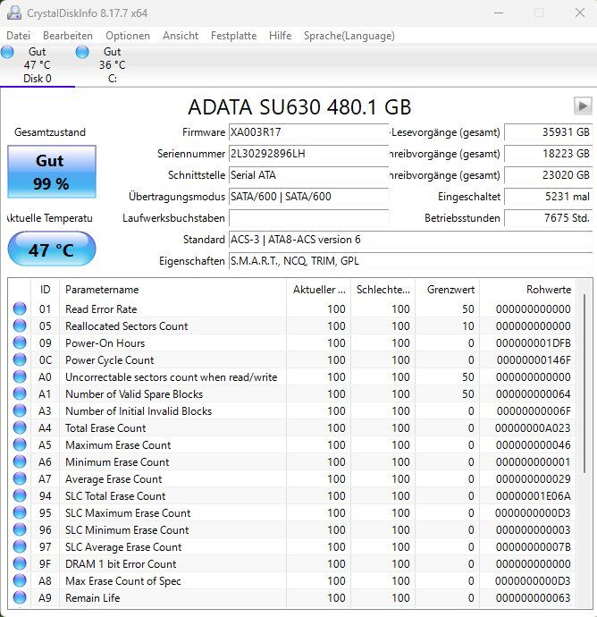Dischi rigidi: SSD ADATA SU630 480GB Top Zustand – Usato da Goldach venduto da PhoenixSG 2