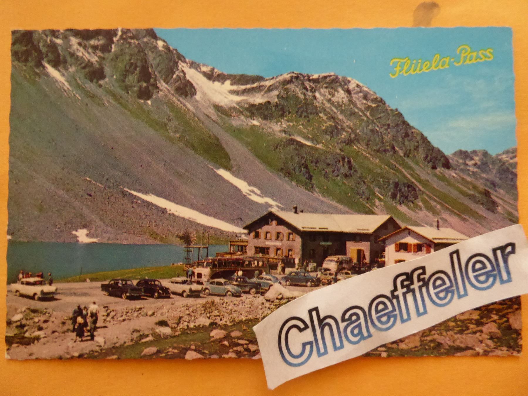 Cartoline postali: Flüela-Pass,  Hospitz mit Schottensee – Usato da Zürich venduto da Chaeffeler
