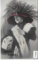Bonne Annee! Mode Dame Hut chapeau - coloriert