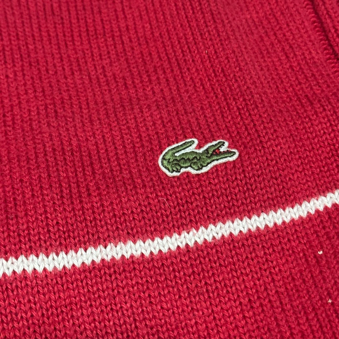 Lacoste Maglioni & Felpe: Lacoste vintage red knitted sweater retro 90s strickpullover – Usato da St. Gallen venduto da sourced_limited 2