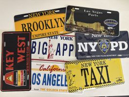 US Nummernschilder Set New York, Brooklyn, Key West, LA 49 c