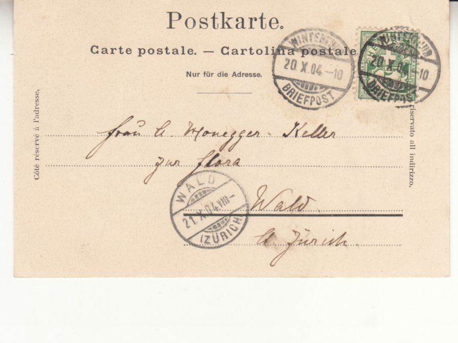 Cartoline postali: Winterthur Walke Weiher 1904 – Usato da Bürglen TG venduto da StampGraf 1
