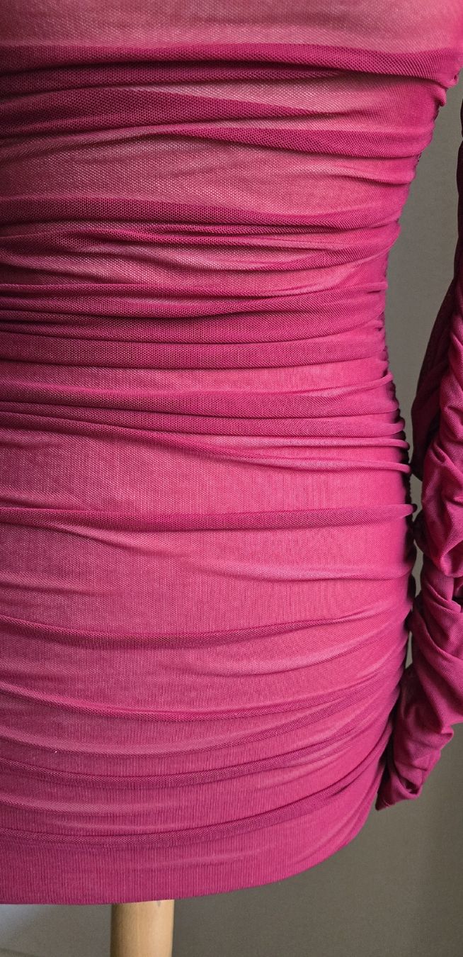 Shein Vestiti: Robe bordeaux drapée élégante, manches longues, taille XS – Nuovo (secondo la descrizione) da Genève venduto da Saleena 5