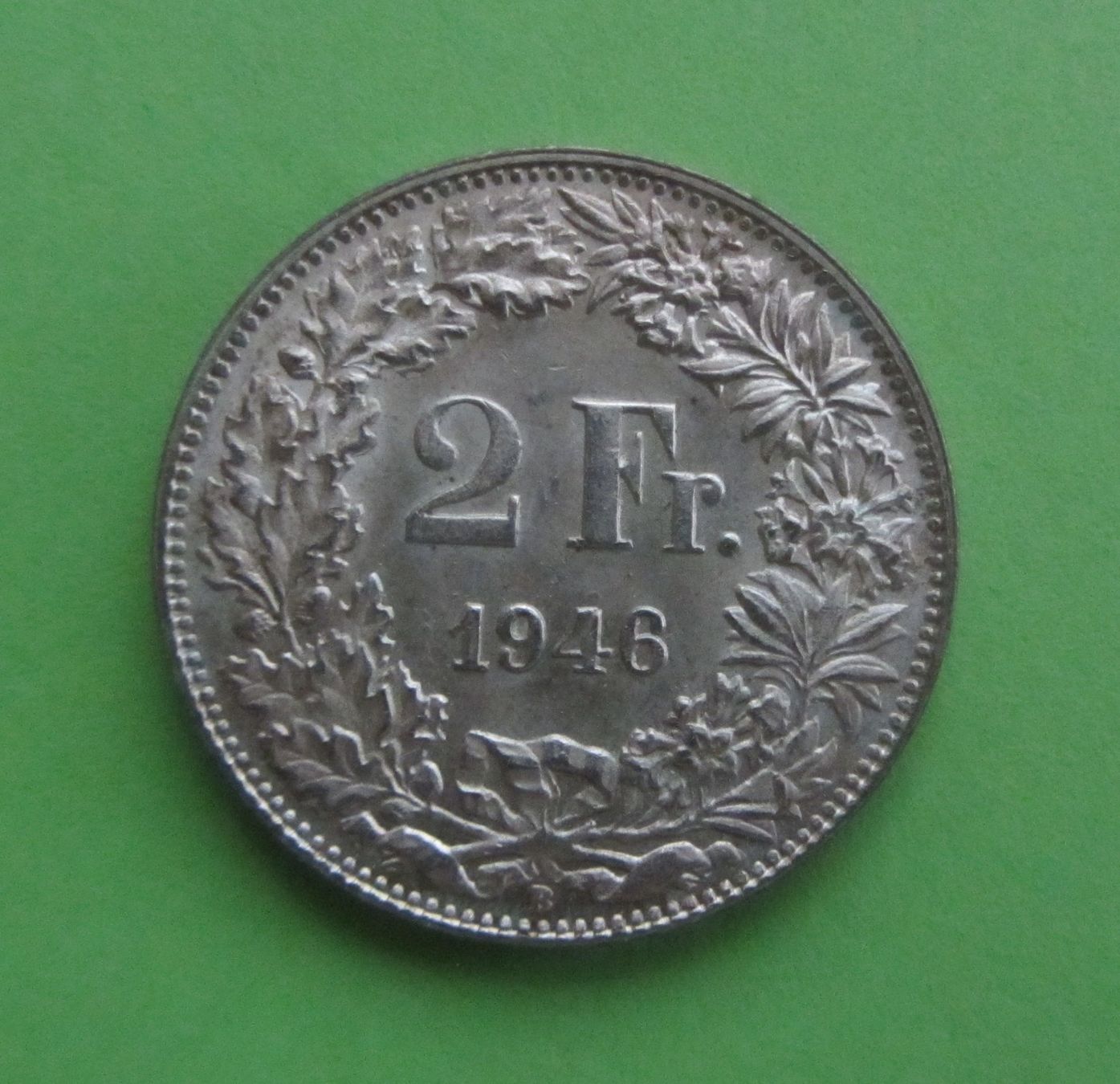 Alle Münzen: 2 Franken Münze Silber 1946 vorz. – Gebraucht aus Malters von Hausi88