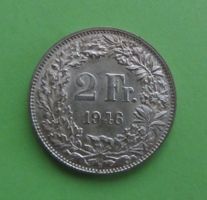 2 Franken Münze Silber 1946 vorz.
