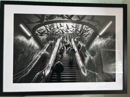 Tableau photo noir & blanc contemporain encadré  70 x 51 cm