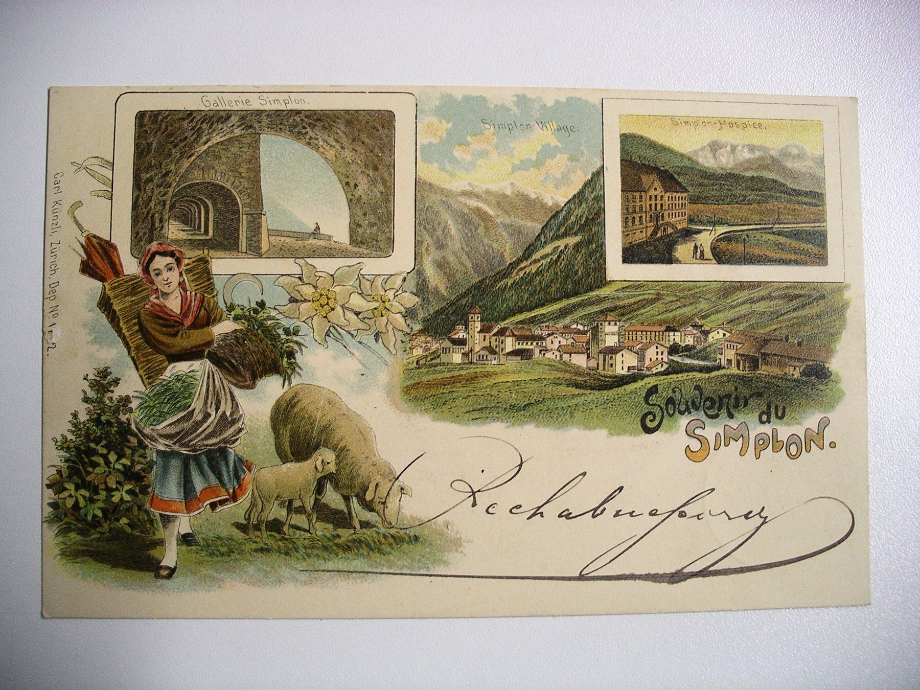 Cartoline postali: farbigeLithoAK  SIMPLON – Usato da Oberhofen am Thunersee venduto da luuping99